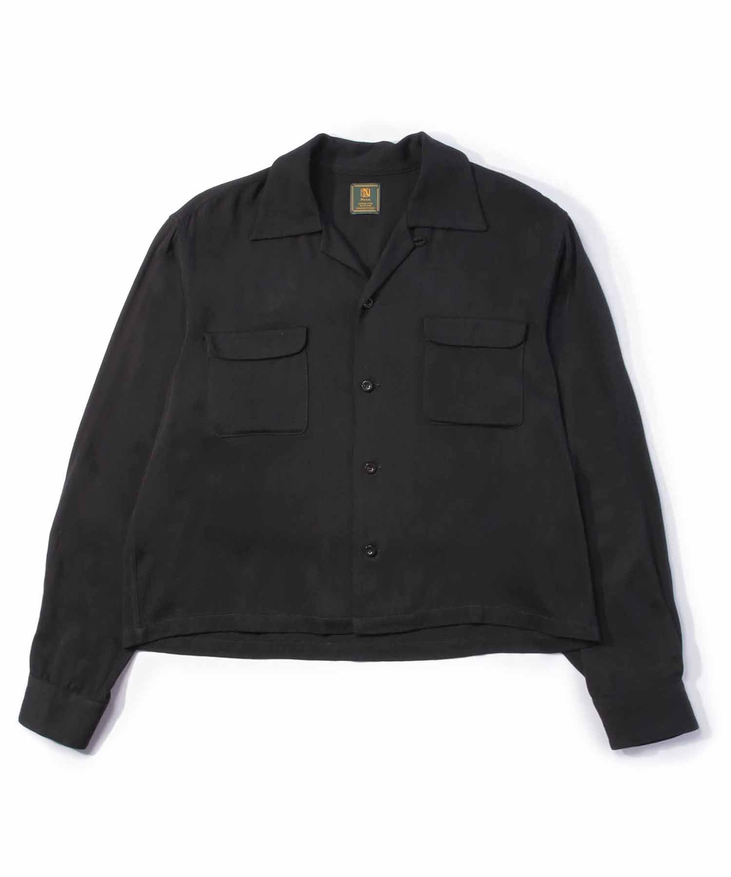 ショートリブレーヨンシャツ[Black] – Noen
