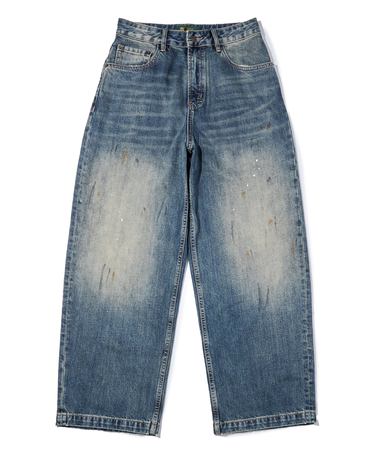 バギーデニム Baggy ペイント加工 MSG＞マルチ加工グランジバギーデニムパンツ ペイント加工