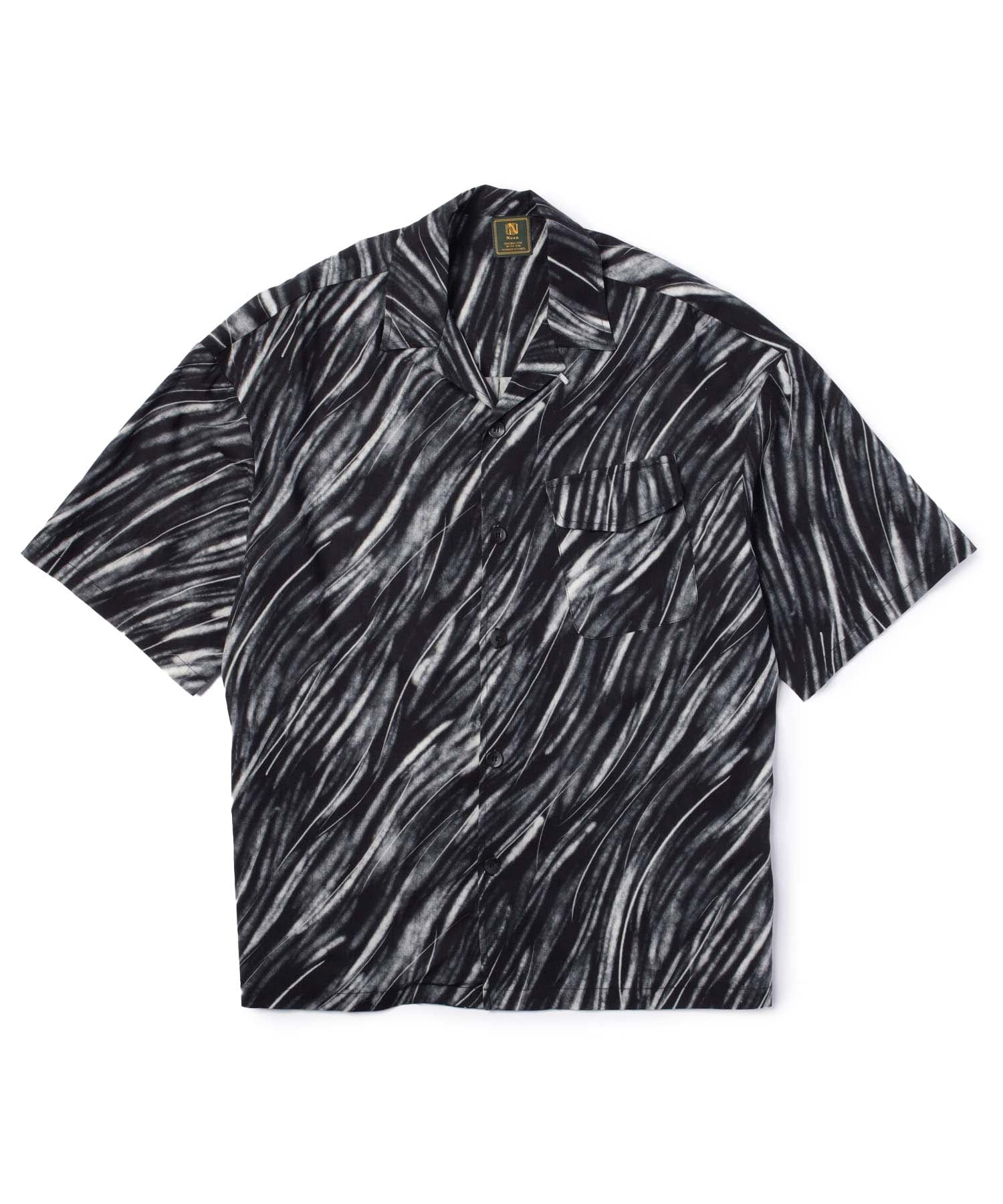 パターンオープンカラーシャツ[Black]