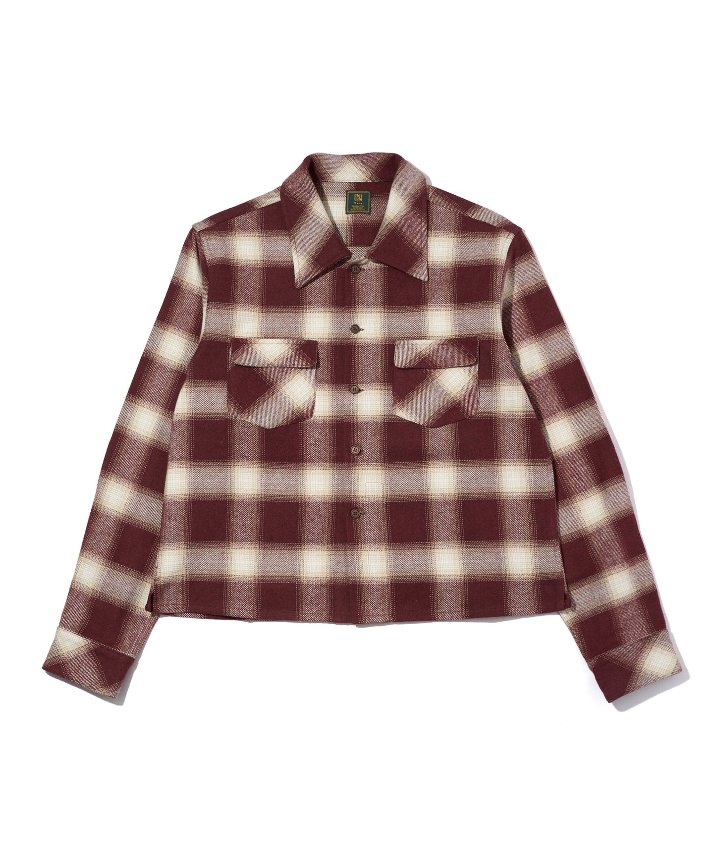 フランネルチェックシャツ[Burgundy]