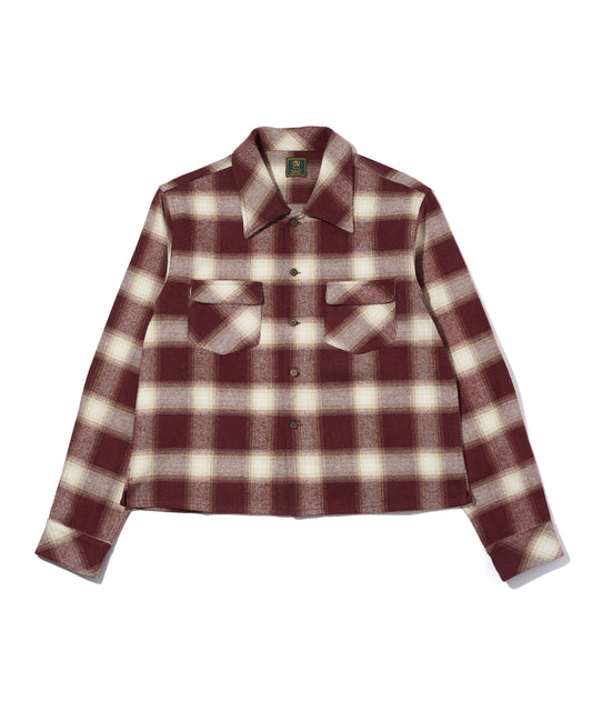 フランネルチェックシャツ[Burgundy]