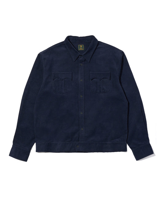 コーデュロイミリタリーシャツ[Dark Navy]