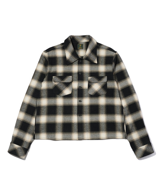 フランネルチェックシャツ[Black]