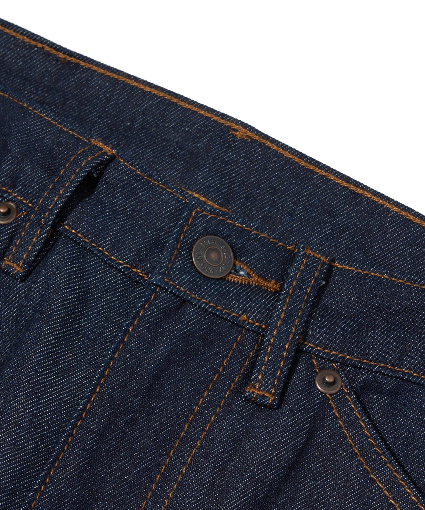 シンチバックダブルニーペインタージーンズ[Indigo]