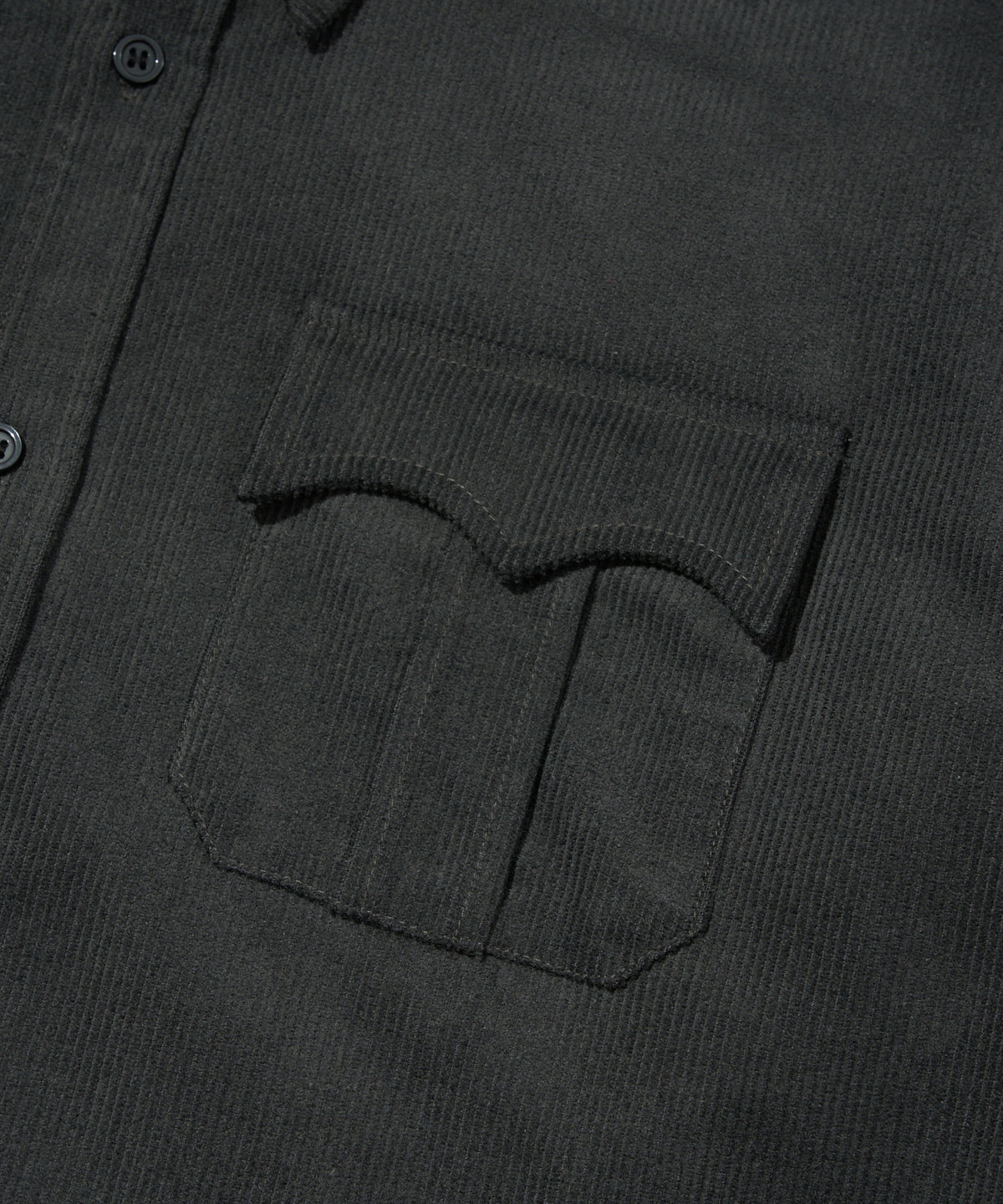 コーデュロイミリタリーシャツ[Dark Gray]
