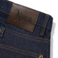 シンチバックダブルニーペインタージーンズ[Indigo]