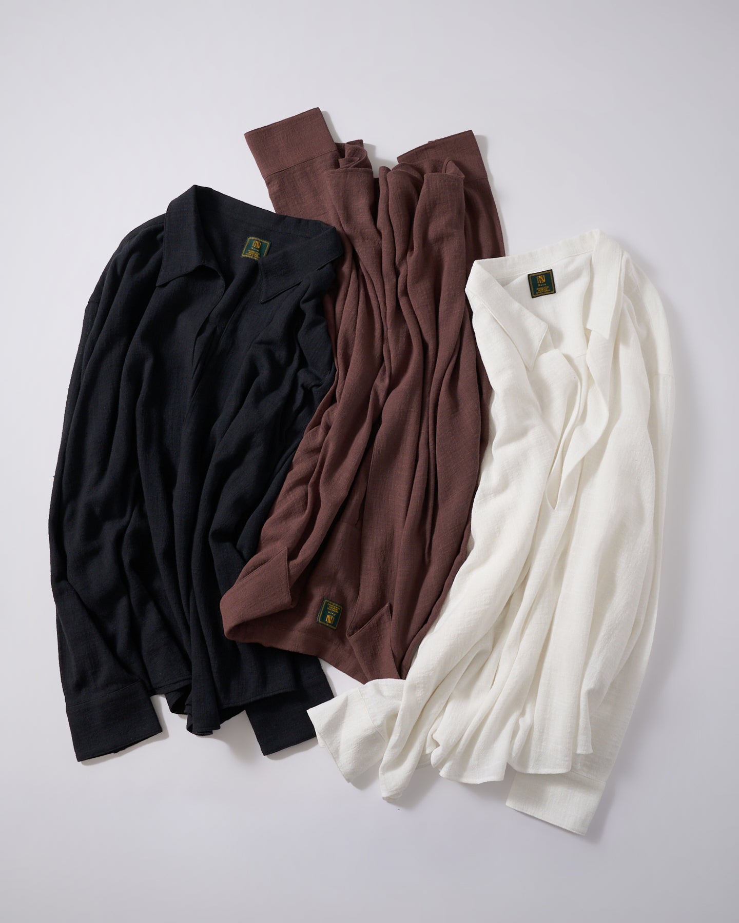 リネンライクガーゼスキッパーシャツ[White]