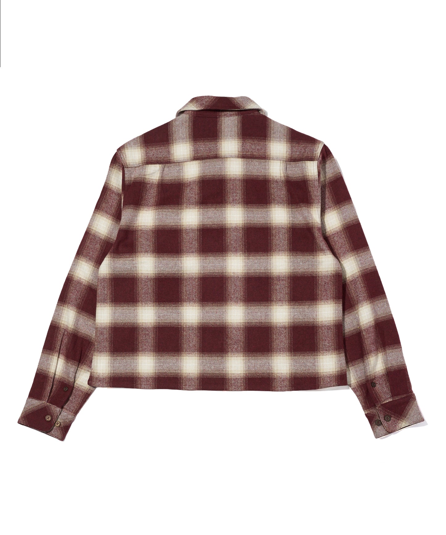 フランネルチェックシャツ[Burgundy]