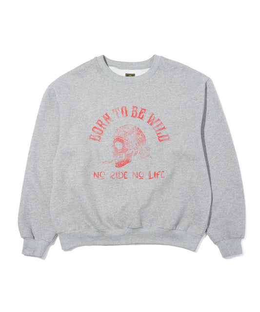 FADED SKULL SWEAT[Gray×Red]