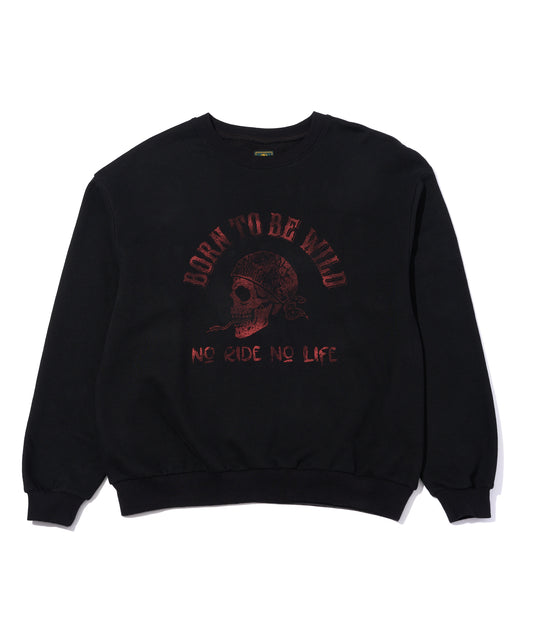 FADED SKULL SWEAT[Black×Red]
