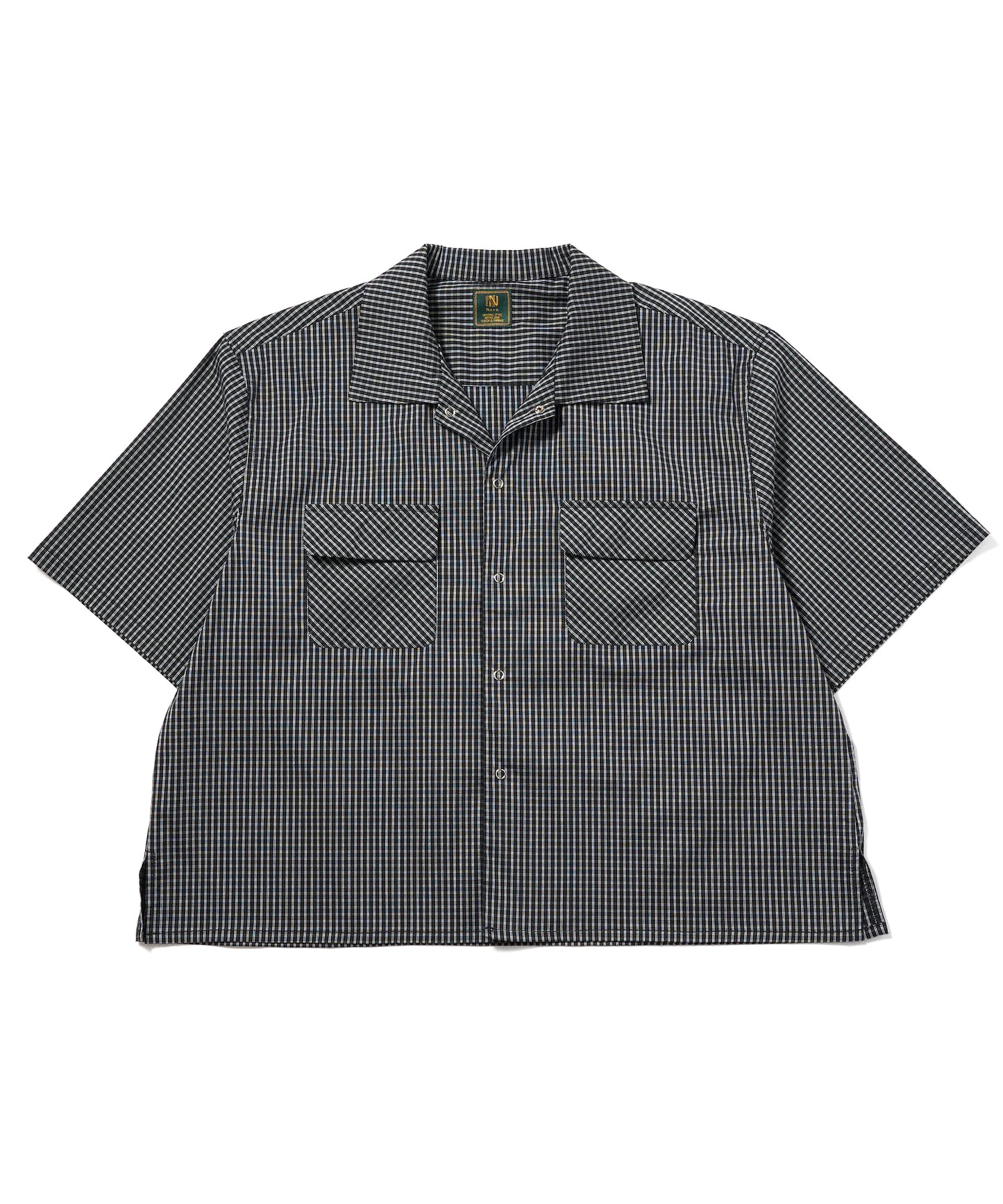 グラフチェックスナップシャツ[Black]