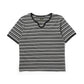 オープンネックボーダーT[Black]