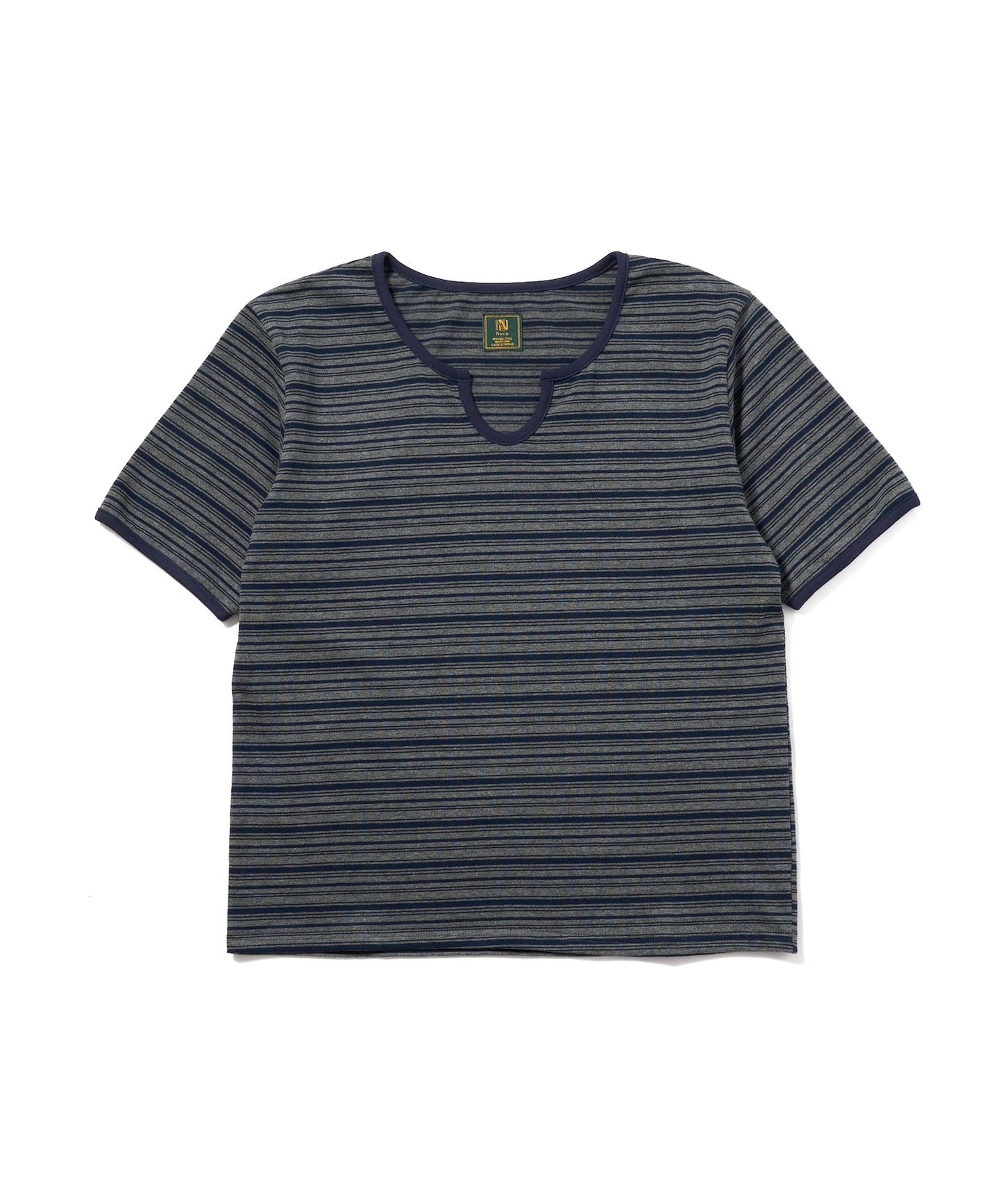 オープンネックボーダーT[Dark Navy]