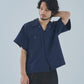 オープンカラーワークシャツ[Navy Stripe]