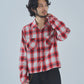 オンブレチェックシャツ[Red]