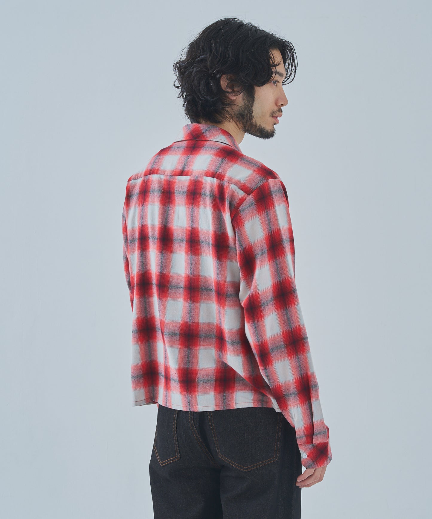 オンブレチェックシャツ[Red]