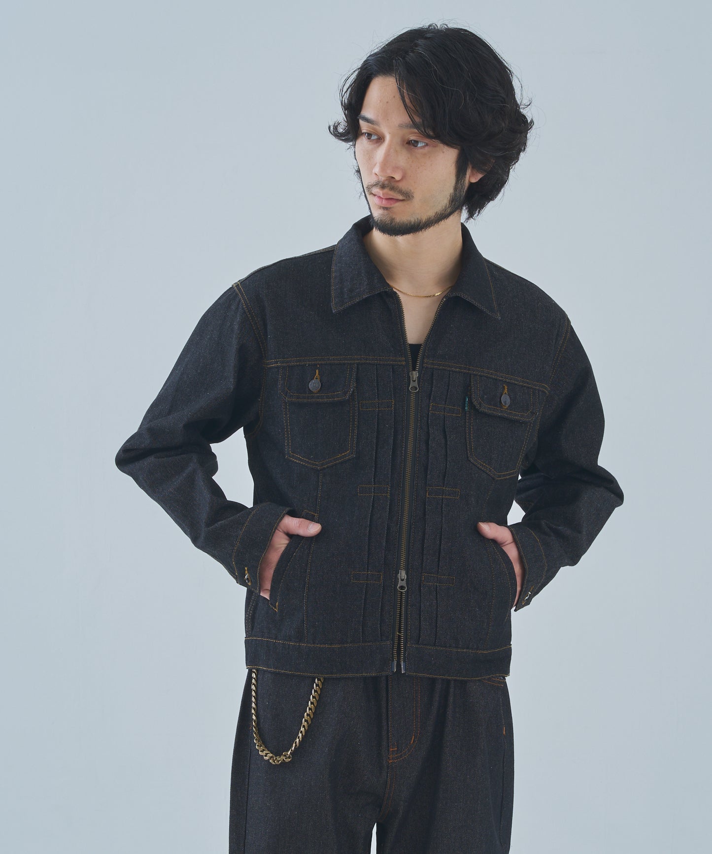 ダブルジップデニムジャケット2nd.[Black]