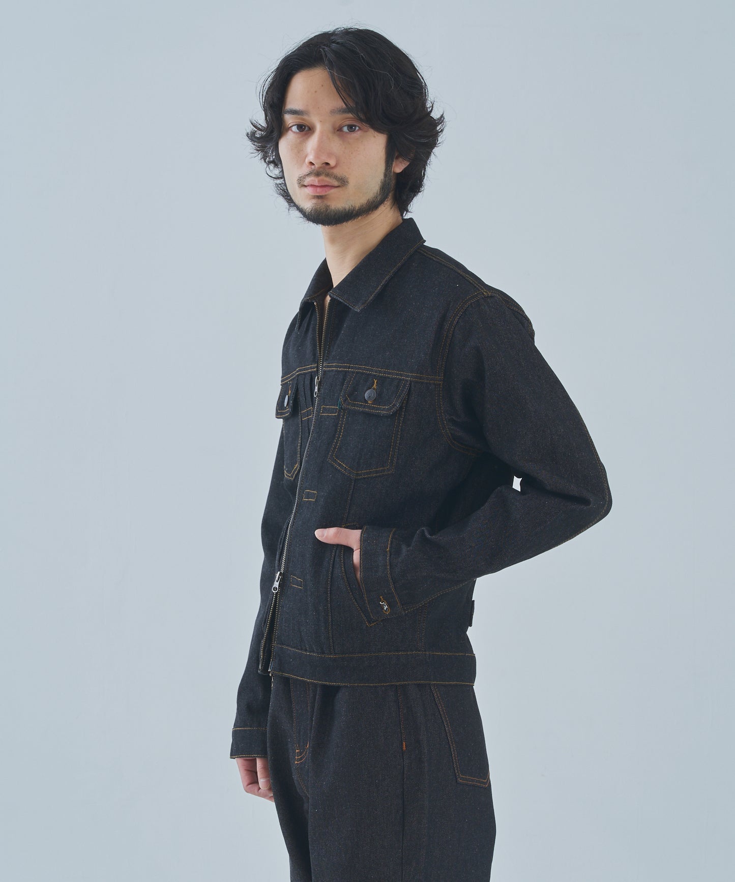 ダブルジップデニムジャケット2nd.[Black]
