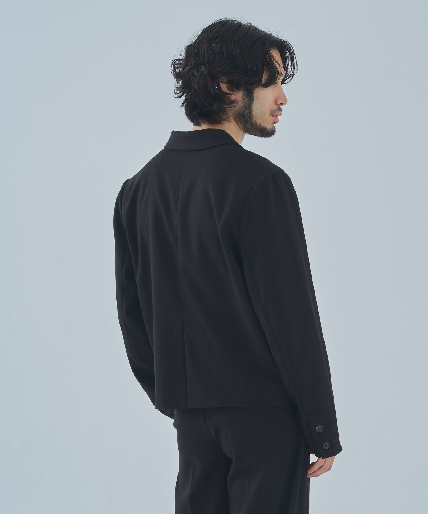 ミリタリーツイルダブルジャケット[Black]