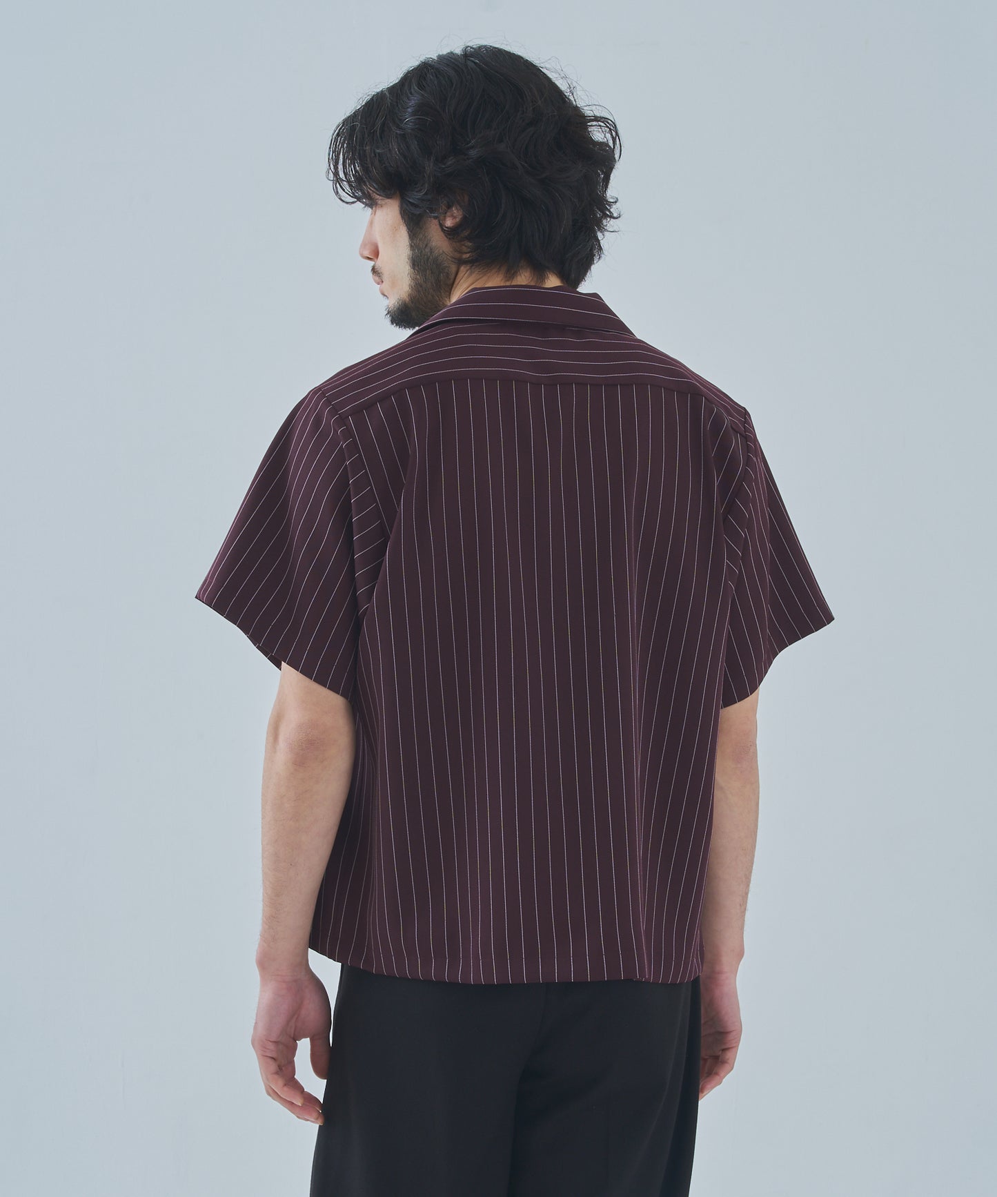 オープンカラーワークシャツ[Brown Stripe]
