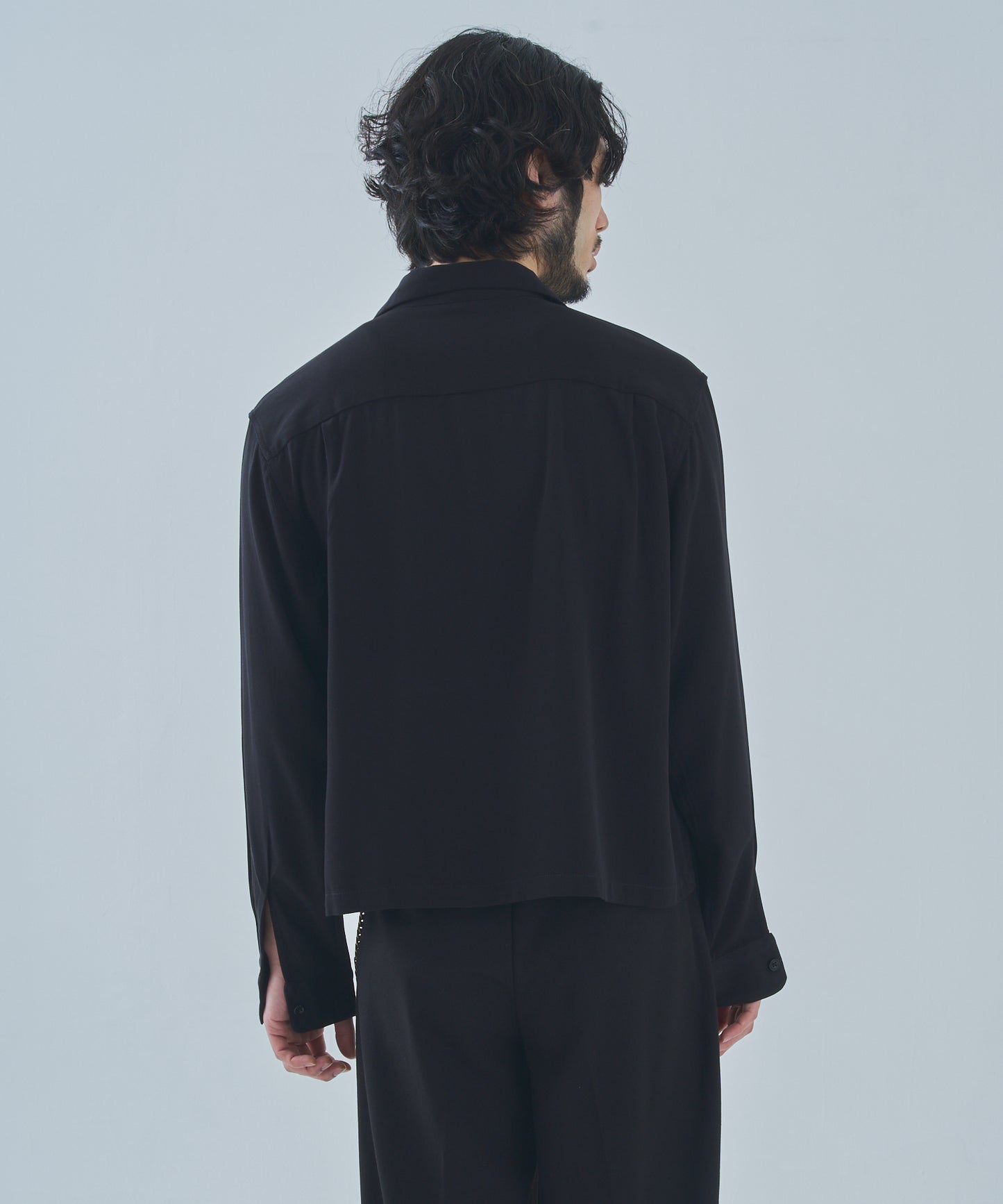 ショートリブレーヨンシャツ[Black]
