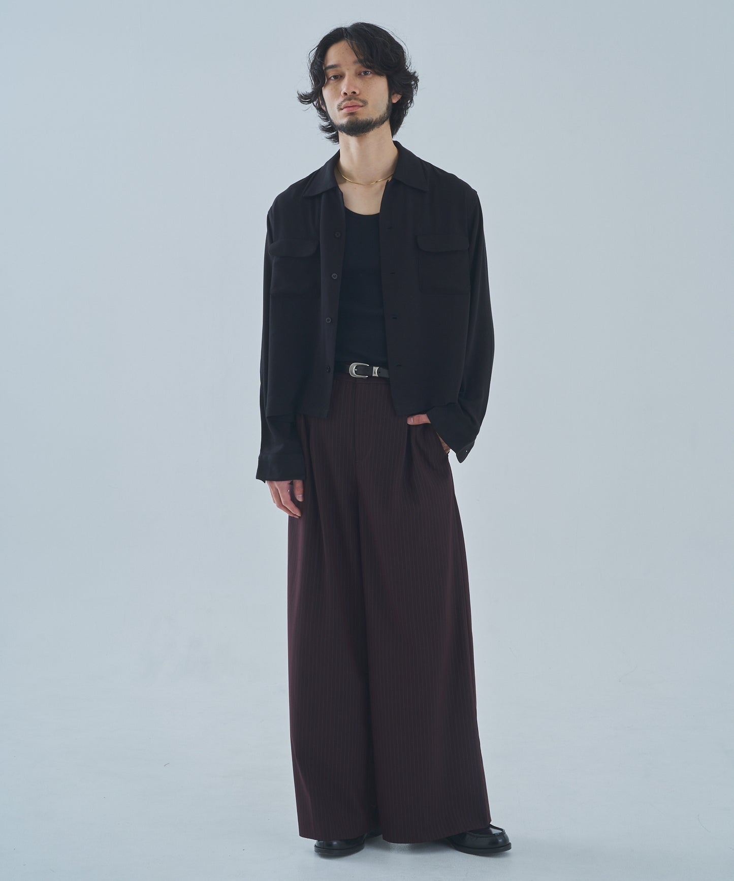 ウエスタンストライプバギースラックス[Brown]