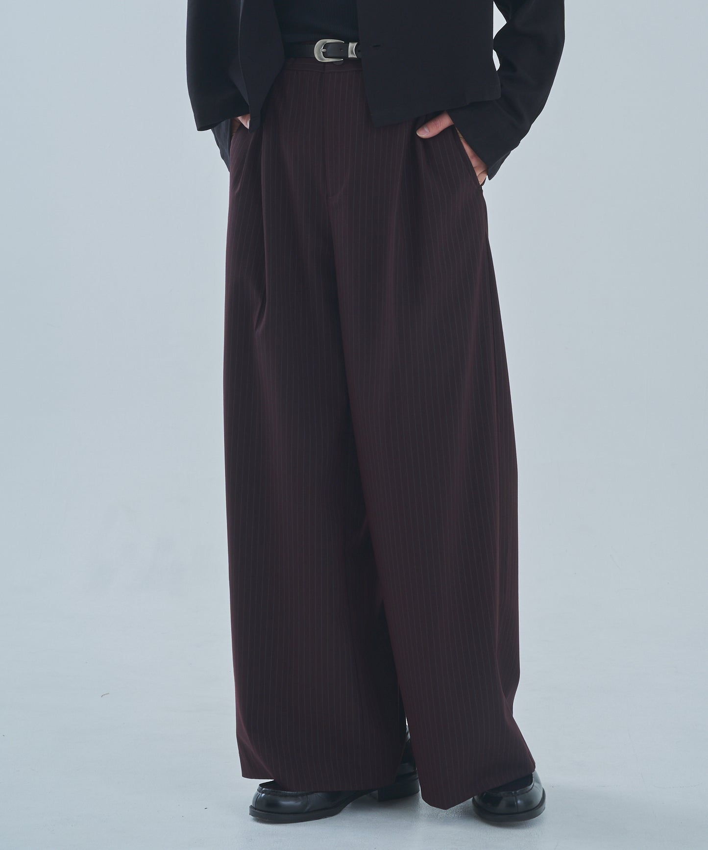 ウエスタンストライプバギースラックス[Brown]