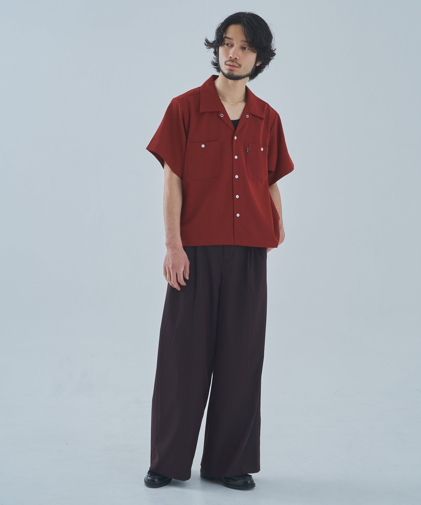 オープンカラーワークシャツ[Dark Orange]