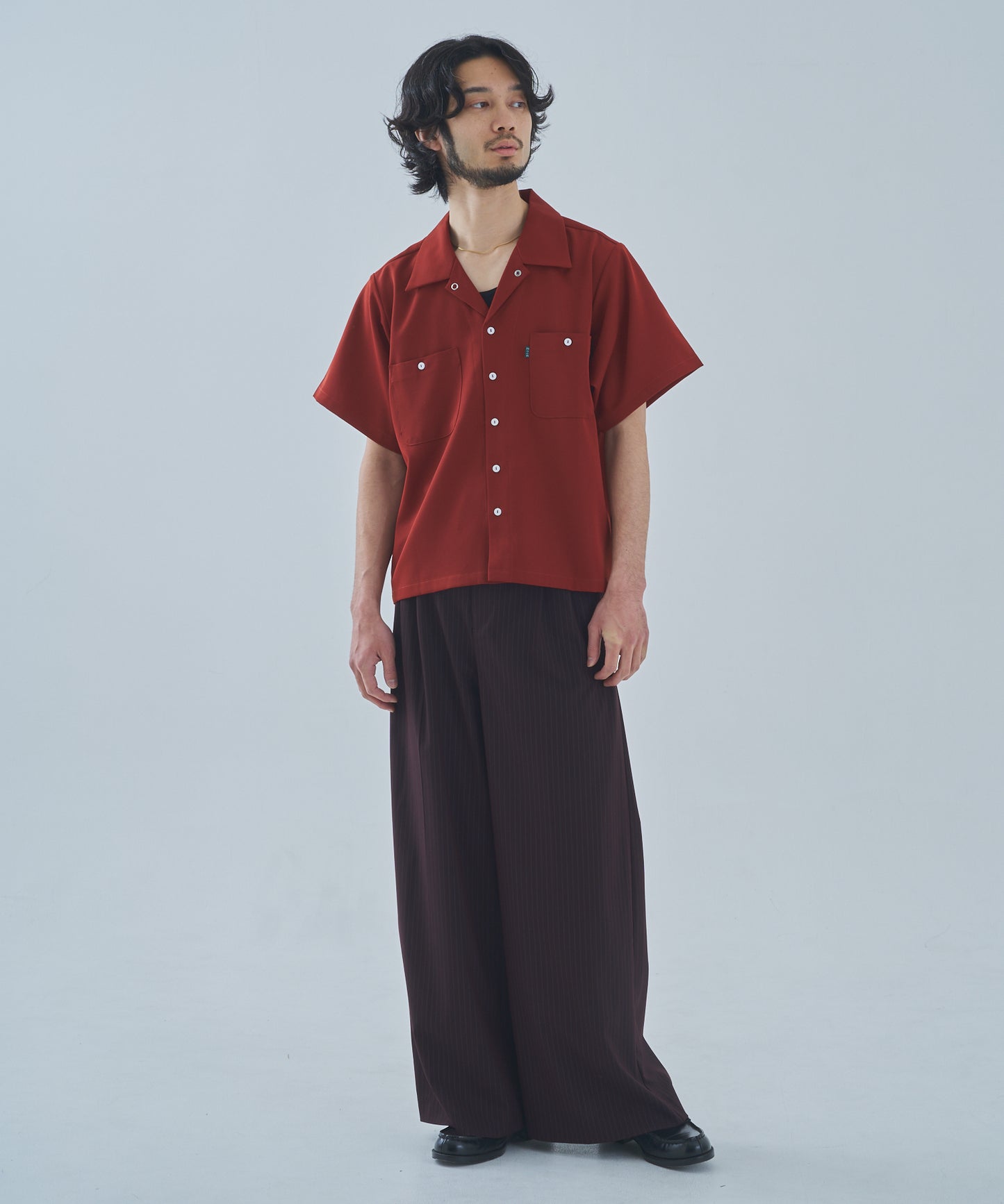 オープンカラーワークシャツ[Dark Orange]