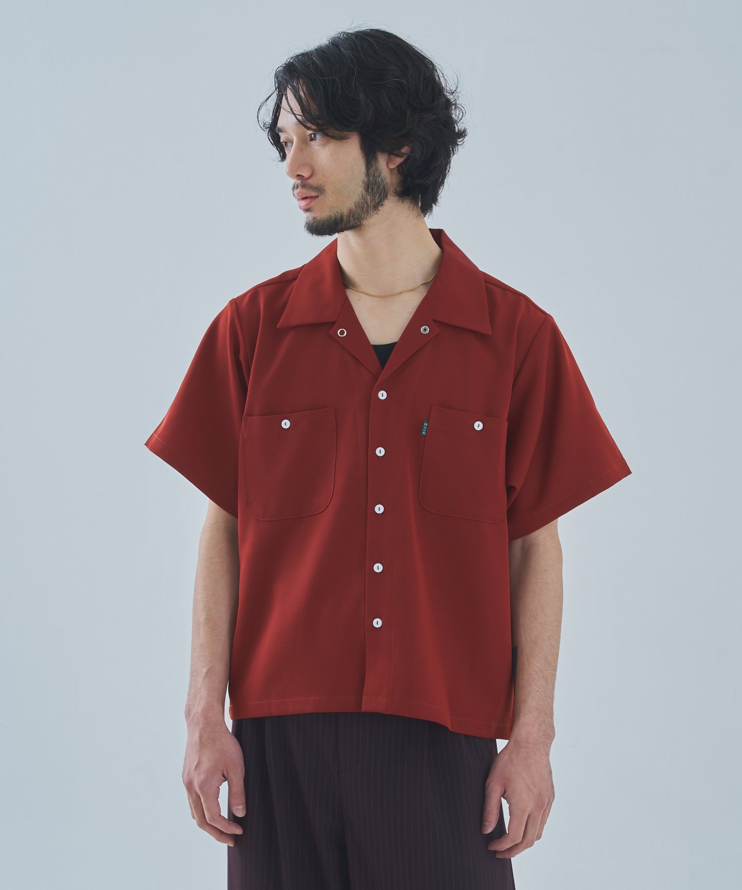 オープンカラーワークシャツ[Dark Orange]
