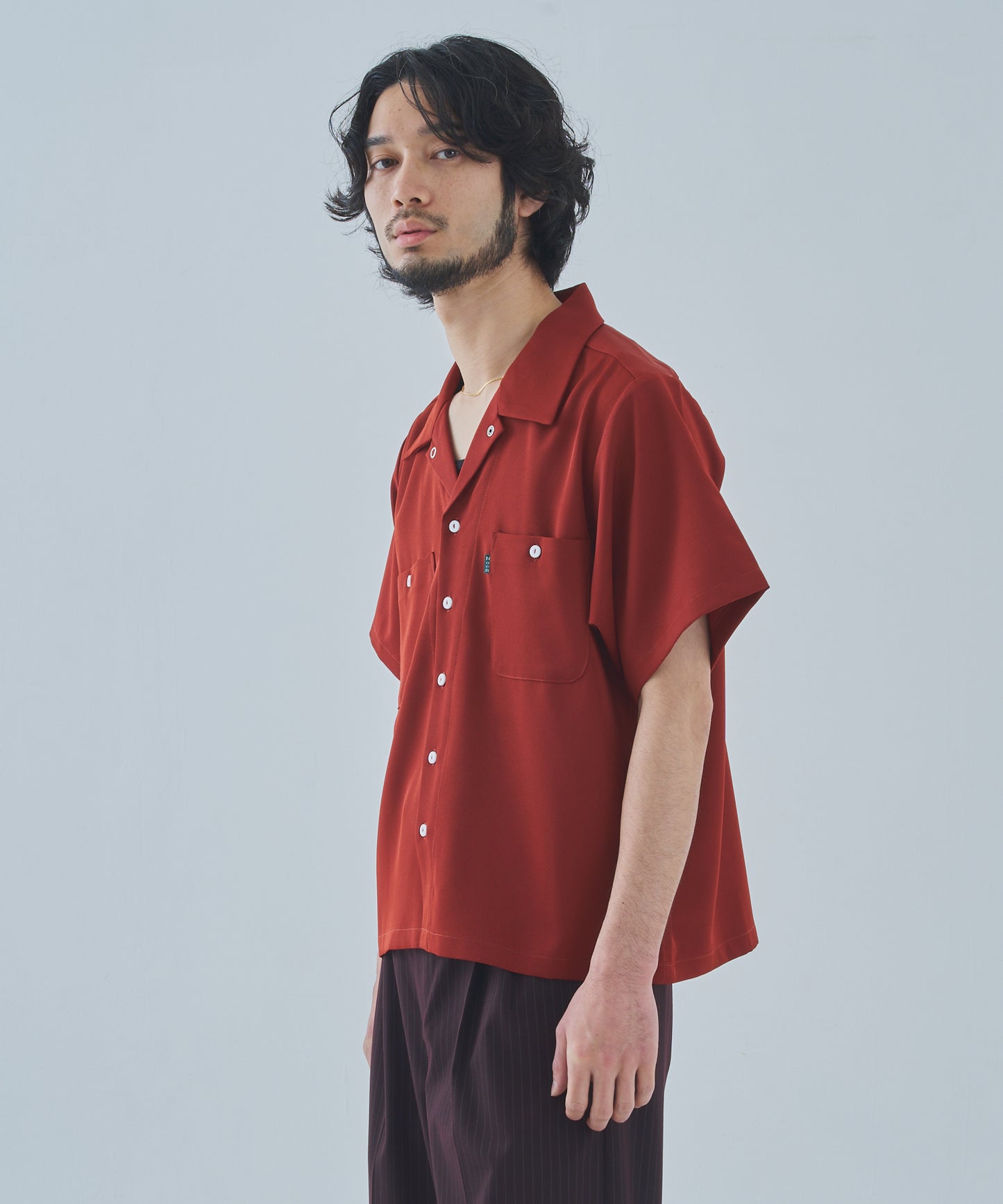 オープンカラーワークシャツ[Dark Orange]