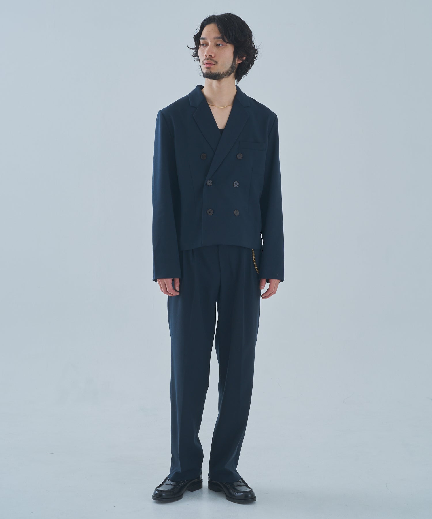 ミリタリーツイルダブルジャケット[Navy] – Noen