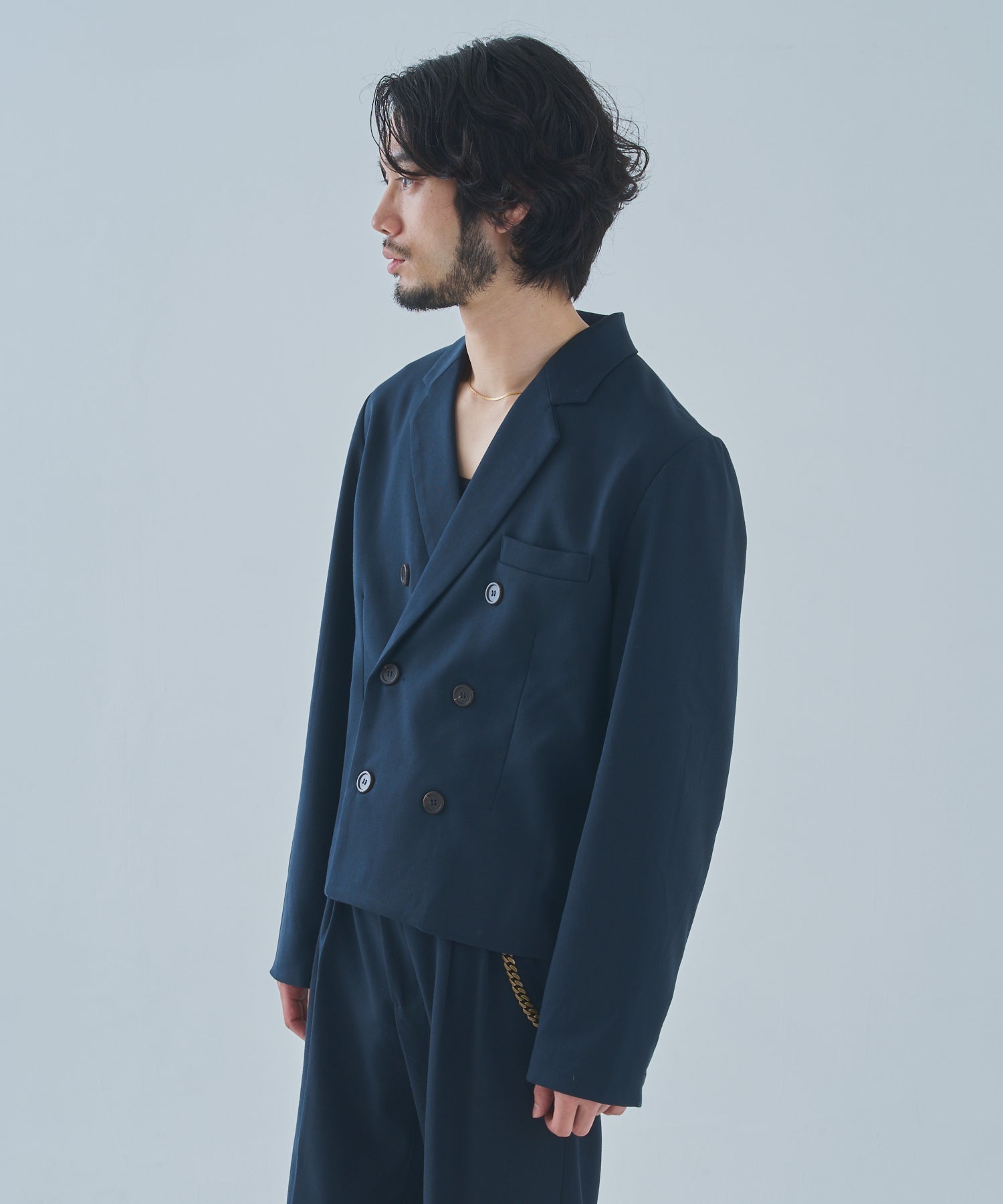ミリタリーツイルダブルジャケット[Navy] – Noen