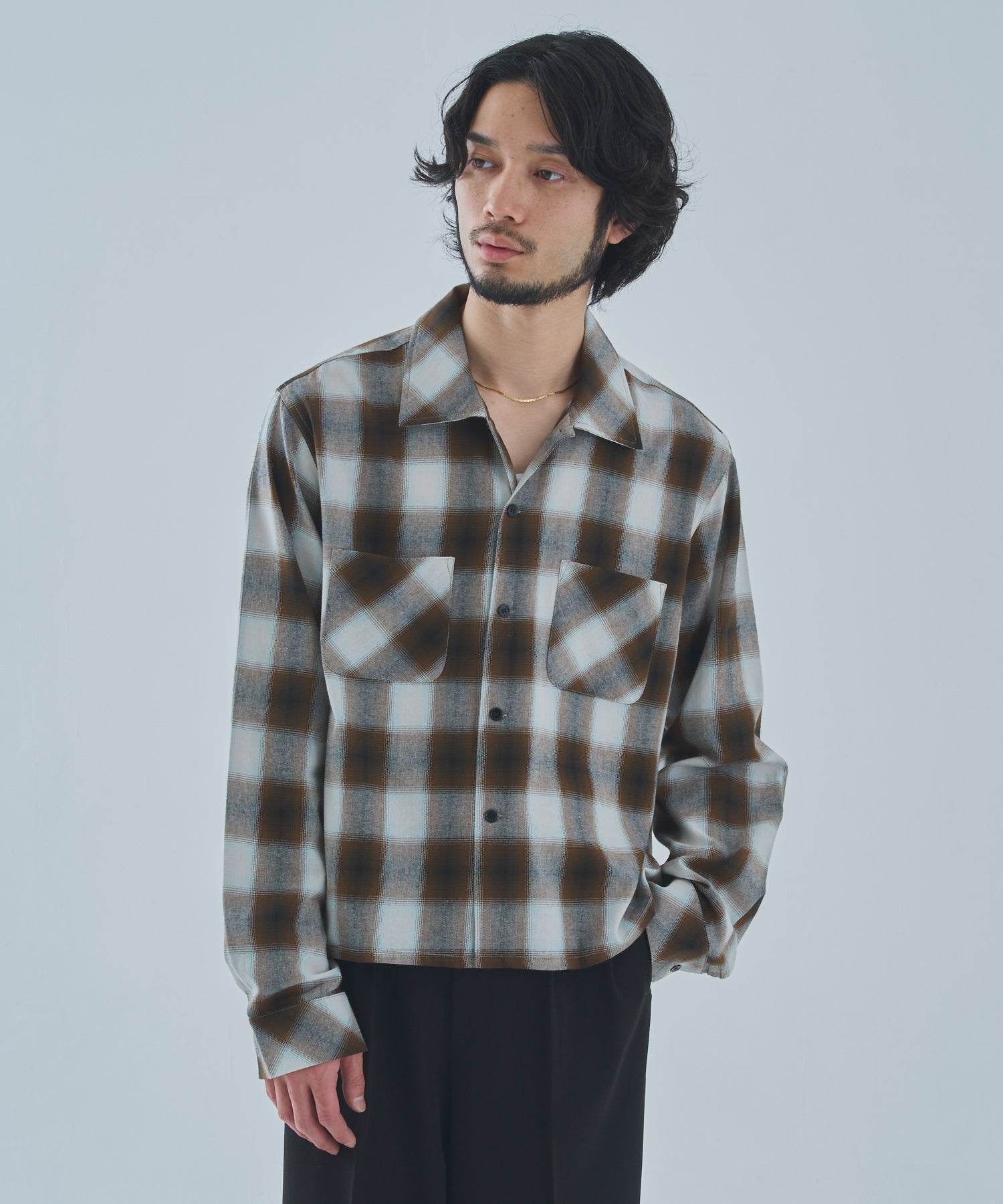 オンブレチェックシャツ[Brown] – Noen