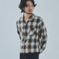 オンブレチェックシャツ[Brown]