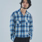オンブレチェックシャツ[Blue]
