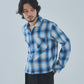 オンブレチェックシャツ[Blue]