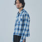 オンブレチェックシャツ[Blue]