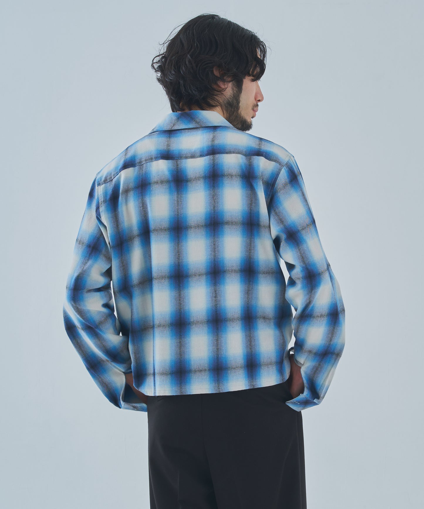 オンブレチェックシャツ[Blue]