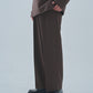 クラシックストレートスラックス[Dark Brown]