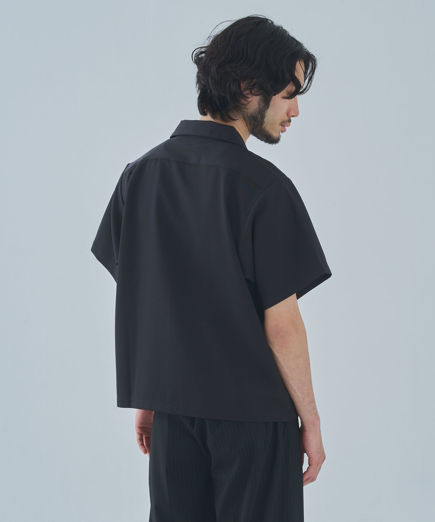 オープンカラーワークシャツ[Black]