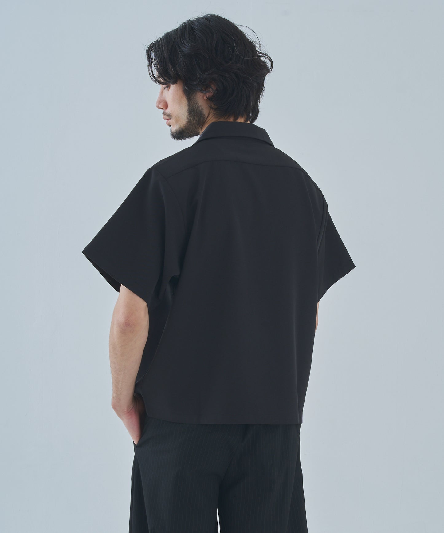 オープンカラーワークシャツ[Black]