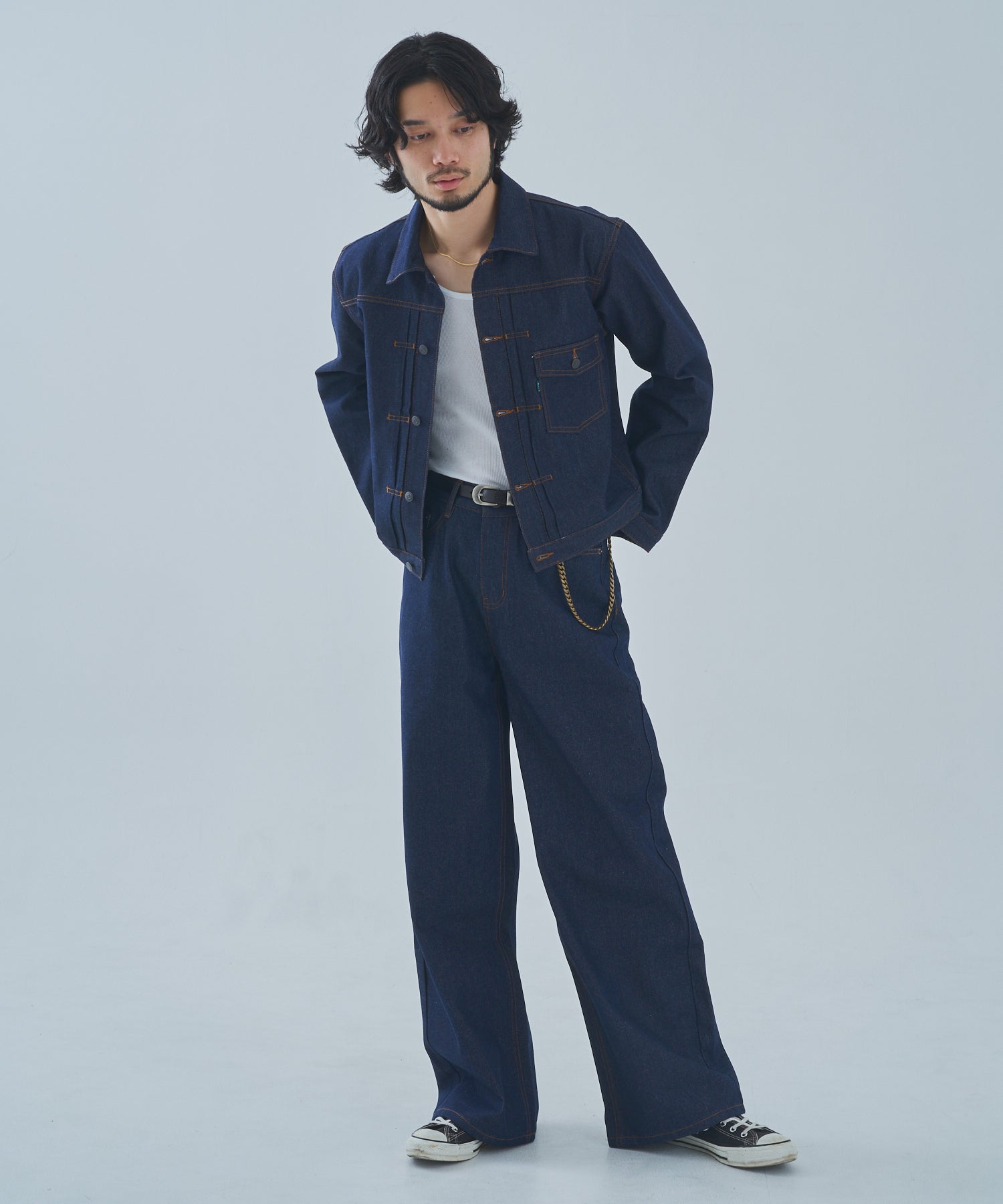シンチバックバギージーンズ[Indigo] – Noen
