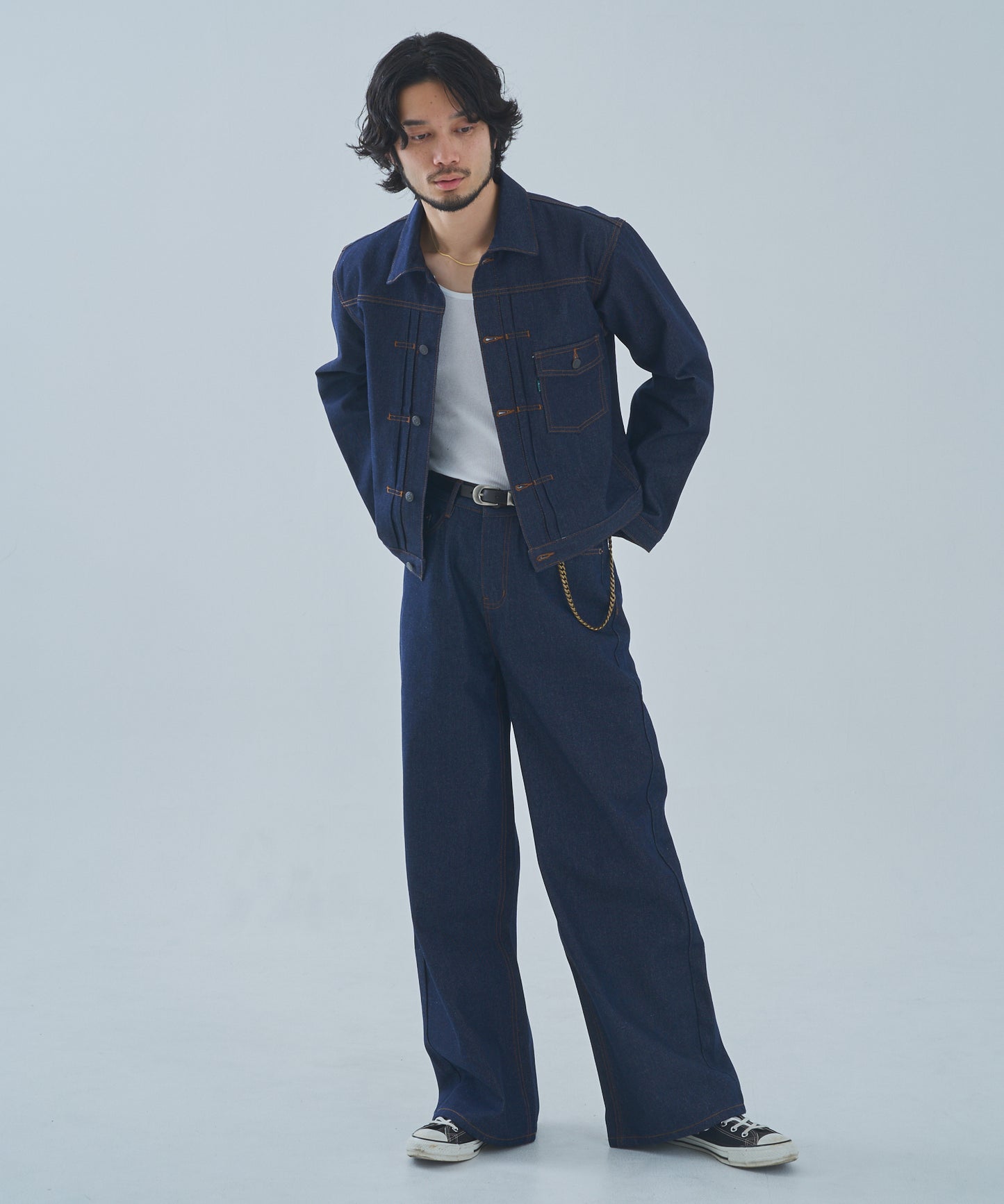 シンチバックバギージーンズ[Indigo]