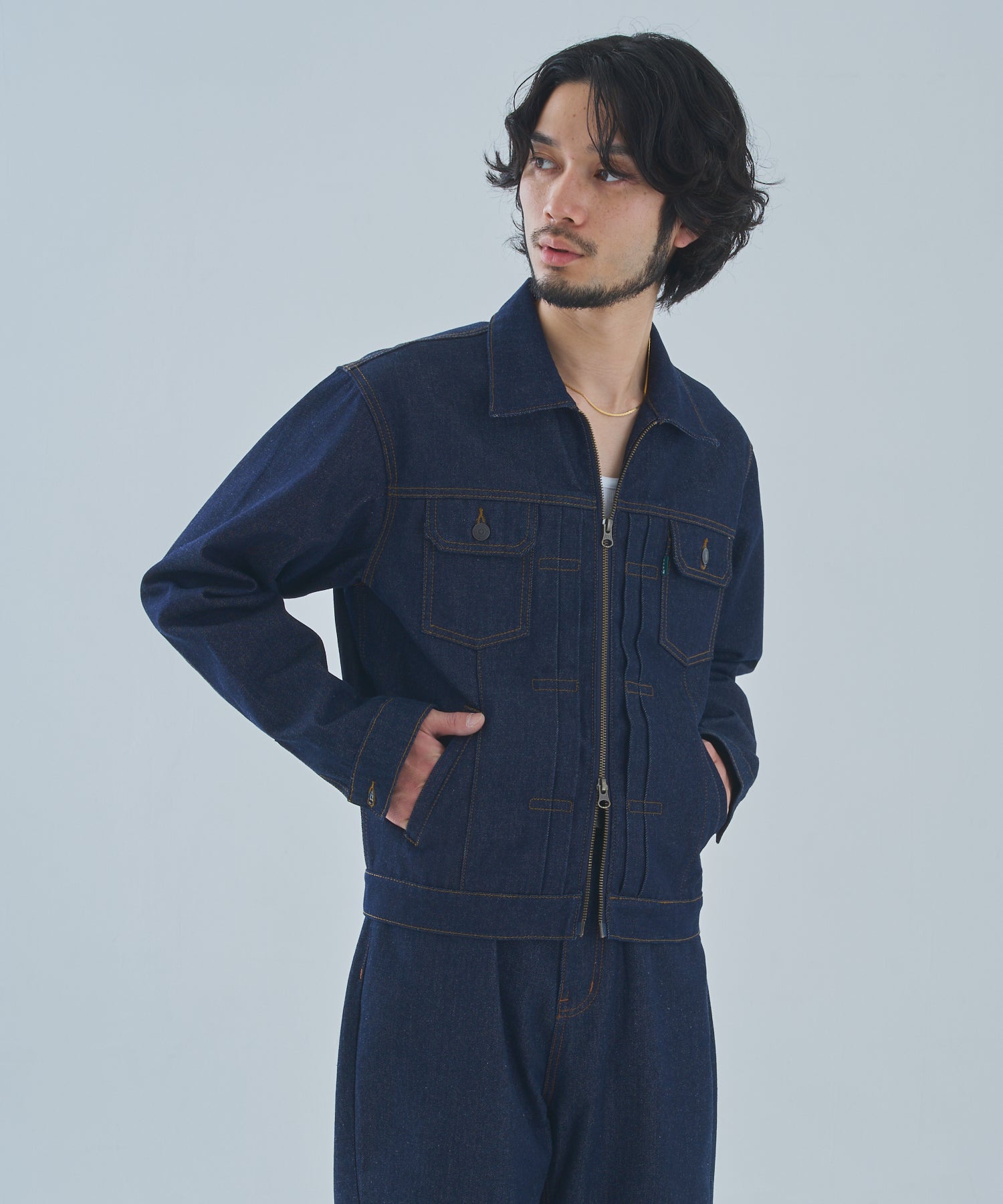 ダブルジップデニムジャケット2nd.[Indigo] – Noen