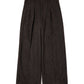 カラーネップタックワイドパンツ[Dark Brown]