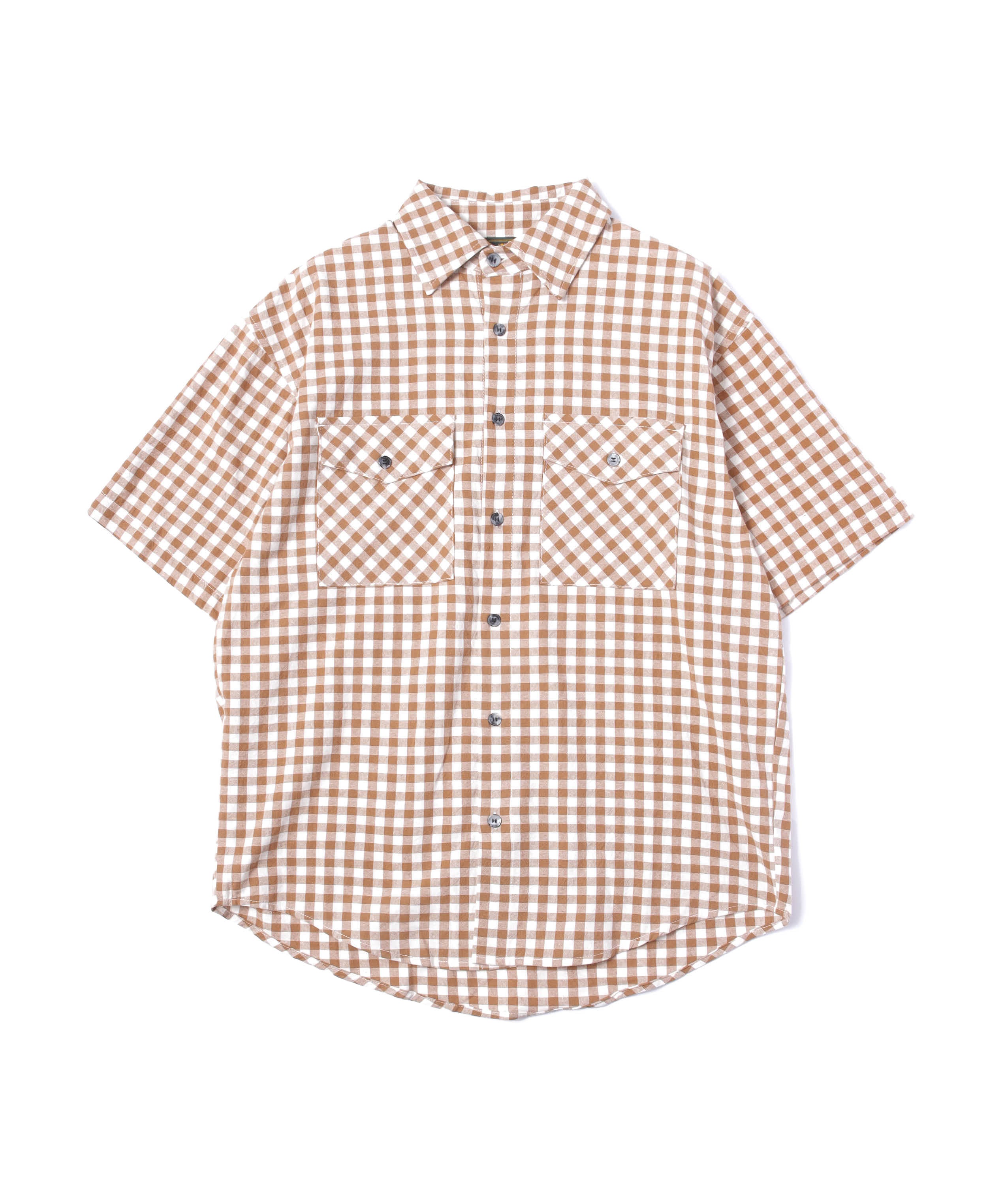 リネンシャツ ギンガムチェック39/15 ブラウン ギンガムチェックシャツ[Brown] – Noen