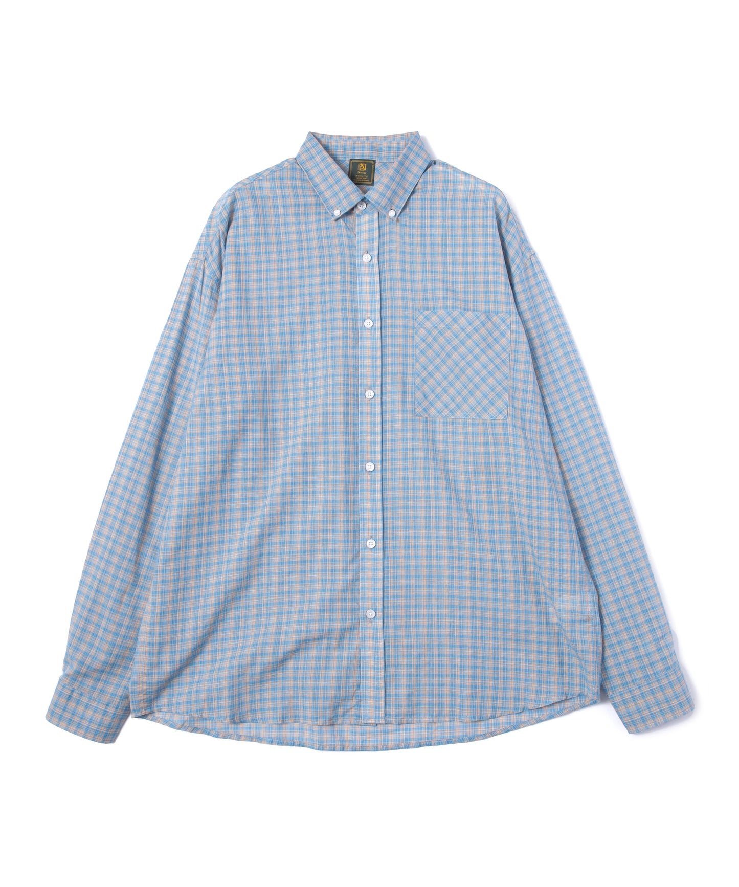 グラフチェックボタンダウンシャツ[Light Blue]