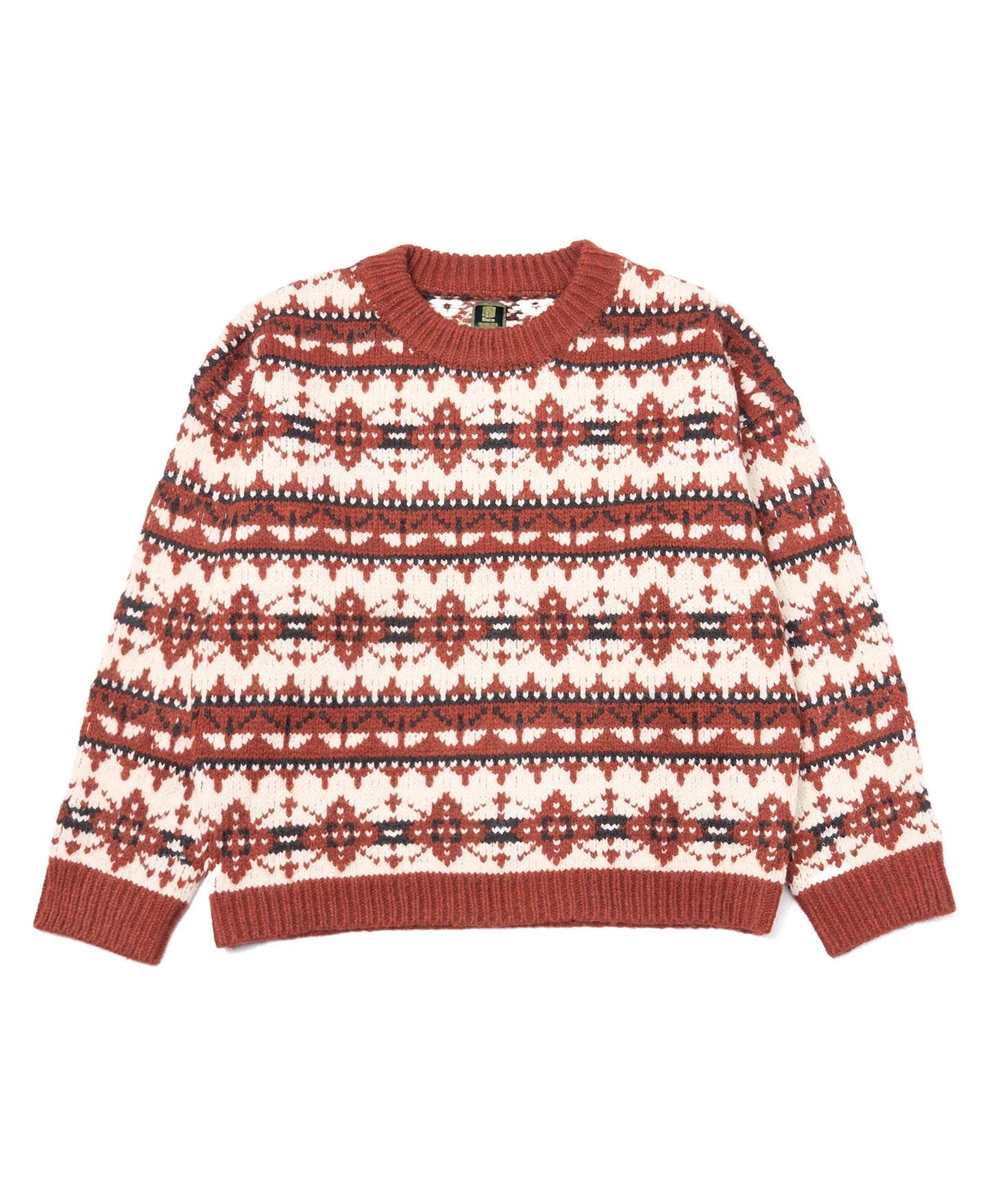 ノルディッククルーネックニット[Red]