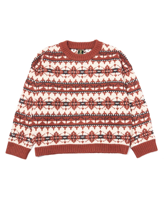 ノルディッククルーネックニット[Red]